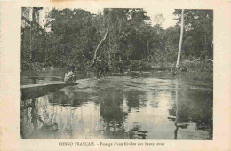 Delcampe - Carte Postale Ancienne - Congo - Congo Français - Passage D'une Rivière Aux Hautes Eaux - Animée - CPA - Voir Scans Rect - Französisch-Kongo