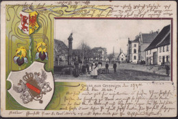 Delcampe - Gest. W-7716 Geisingen Teil Des Ortes Wappen-Prägekarte 1908 Etwas Best. - Donaueschingen