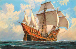 Delcampe - Carte Postale - Bateaux - Voiliers - Vaisseau Début Du 16e Siècle - Gouache De G Fouillé Peintre De La Marine  - Art Pei - Segelboote