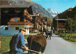 Delcampe - Carte Postale - Animaux - Vaches - Champsec Sur Bagnes Avec Le Mont-Pleureur - Retour Du Pâturage - Paysans - CPM - Voir - Cows