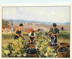 Delcampe - Carte Postale - Vignes - Vendanges - Bonne Route En Beaujolais - Paysage Beaujolais - Dessin - CPM - Voir Scans Recto-Ve - Weinberge