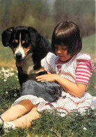Delcampe - Carte Postale - Animaux - Chiens - Bouvier Bernois - Enfants - Fillette - Flamme Postale - CPM - Voir Scans Recto-Verso - Chiens