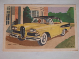 Delcampe - CPA , Automobile(2) , Illustration Edsel Ranger , état-unis , Pub Chocolat Tobler - PKW
