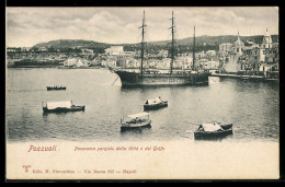 Delcampe - Cartolina Pozzuoli, Panorama Parziale Della Città E Del Golfo Con Imbarcazioni - Pozzuoli
