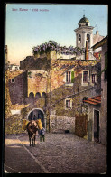 Delcampe - Cartolina San Remo, Città Vecchia Con Campanile E Strada Acciottolata - San Remo