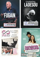 Delcampe - Lot De 32 Flyers Spectacles Variés : Théâtre Cabaret Concert Musique Variété Classique Artistes - Tous Scannés - Programs