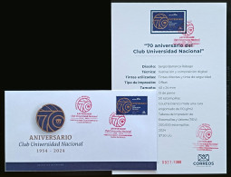 Delcampe - MEXICO 2024 PUMAS University SOCCER Club Issue Official Color FDC & Info Card W/ Stamps And FD Red Pmk., Rare - Mexiko
