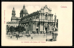 Delcampe - Cartolina Catania, La Cattedrale Colla Fontana Dell`Elefante - Catania