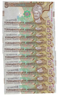 Delcampe - Turkmenistan 10x 5 Manat 2012 UNC - Turkménistan