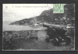 Delcampe - MONACO. Carte Postale écrite. Les Canons Et Vue Sur Le Cap D'Ail. - Autres & Non Classés