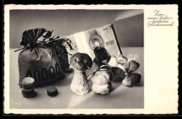 Delcampe - AK Geldsack Und Geldscheine - Münzen (Abb.)