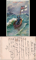 Delcampe - Ansichtskarte  Schiff Kriegsschiff Marine Die Flagge Der Emden. 1917 - Krieg