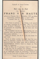 Delcampe - Hamme, 1938, Frans Van Haute, - Devotieprenten