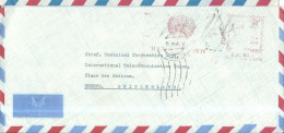Delcampe - IRAN      LETTRE  EMA      TEHERAN    POUR  GENEVE ( SUISSE )   DE 1976 - Iran