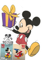 Delcampe - CARTE MAXIMUM - CARTOLINA MAXIMA - MAXIMUM CARD - MAXIMUM KARTE - PORTUGAL - 90 ANS DE MICKEY - OBLITERATION TRIPLE - Disney