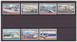 Delcampe - GREECE 1958 - 60 COMPLETE AIRPOST SET "PORTS" MNH, VERY FINE. - Neufs