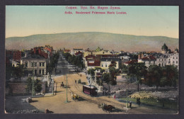 Delcampe - Vintage Postcard Bulgaria Sofia Princess Marie Louise Boulevard Tram View - Bulgarie