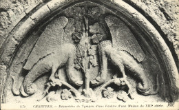 Delcampe - CPA Chartres Decoration Du Tympan D Une Fenetre D Une Maison Du 13eme - Chartres