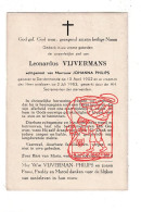 Delcampe - DP Leonardus Vijvermans 51j. ° Dendermonde 1902 † 1953 X Johanna Philips - Andachtsbilder