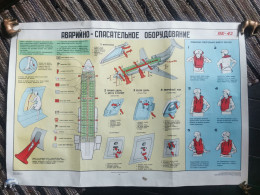 Delcampe - Affiche / Poster Russia Soviet Airplane YAK - 42 Evacuation Scheme Extra RARE!!! - Posters