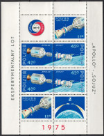 Delcampe - Poland - Mi:Block 62 / Fi:Ark. 2239-41 - 1975 - Experimental Space Flight "Soyuz-Apollo" - ** (MNH) - Blocs & Feuillets