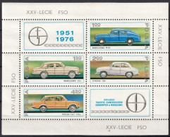 Delcampe - Poland - Mi:Block 66 / Fi:Blok 99 - 1976 - Automobiles, Zeran Factory, Warsaw, 25th Anniv. - ** (MNH) - Blocs & Feuillets