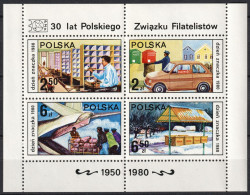 Delcampe - Poland - Mi:Block 83 / Fi:Blok 113 - 1980 - Stamp Day 1980- Development Of The Polish Post - ** (MNH) - Blocs & Feuillets
