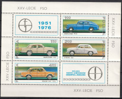 Delcampe - Poland - Mi:Block 66 / Fi:Blok 99 - 1976 - Automobiles, Zeran Factory, Warsaw, 25th Anniv. - ** (MNH) - Blocs & Feuillets