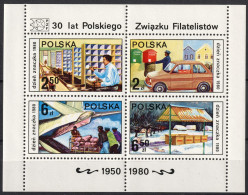 Delcampe - Poland - Mi:Block 83 / Fi:Blok 113 - 1980 - Stamp Day 1980- Development Of The Polish Post - ** (MNH) - Blocs & Feuillets