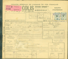 Delcampe - SNCF Bulletin D'expédition Colis Agricole YT Grands Réseaux Chemins De Fer Français N°5 + 6 Royan 1939 Pour Listrac - Briefe U. Dokumente