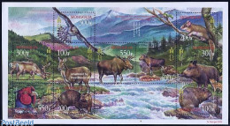 Delcampe - Mongolia 2002 Endangered Species 10v M/s, Mint NH, Nature - Animals (others & Mixed) - Birds - Deer - Mongolie