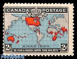 Delcampe - Canada 1898 Penny Port, Christmas 1v, Blue Sea, Unused (hinged), Religion - Various - Christmas - Maps - Unused Stamps