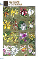 Delcampe - Guyana 1990 Orchids 16v M/s, Mint NH, Nature - Flowers & Plants - Orchids - Guyana (1966-...)
