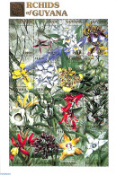Delcampe - Guyana 1990 Orchids 16v M/s, Mint NH, Nature - Flowers & Plants - Orchids - Guyana (1966-...)