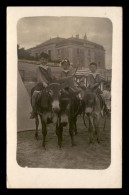 Delcampe - ANIMAUX - ANES - PROMENADE SUR LA PLAGE - CARTE PHOTO ORIGINALE - Esel