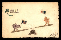 Delcampe - TIMBRES - REPRESENTATION - 1914-1915 - COLLAGE FAIT A LA MAIN SUR PAPIER GRAVURE - Briefmarken (Abbildungen)