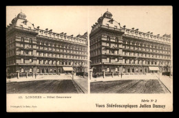 Delcampe - CARTES STEREOSCOPIQUES - LONDRES - HOTEL GROSVENOR - VUES JULIEN DAMOY - Estereoscópicas