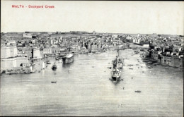 Delcampe - CPA Valletta Malta, Panorama Von Dockyard Creek, Schiffe, Hafen, Stadtansicht - Malta