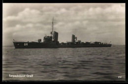 Delcampe - AK Torpedoboot Greif Der Raubvogel-Klasse In Ruhiger See, Kriegsmarine - Krieg