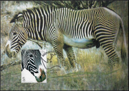 Delcampe - Portugal 2001 Y&T 2509 Sur Carte Maximum. Zoo De Lisbonne. Zèbre De Grevy, Equus Grevyi - Pferde
