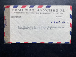 Delcampe - COVER NICARAGUA / 40 CENTAVOS 1945 / MANAGUA TO MINEAPOLIS USA / BANDE DE CENSURE - Nicaragua