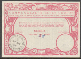 Delcampe - NIGERIA  Co9  5d / 3d  COMMONWEALTH Reply Coupon Reponse Antwortschein IRC IAS O MOLONY ST. B.O. MONEY ORDERS 30.05.59 - Nigeria (...-1960)
