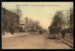 Delcampe - CPA Kremlin-Bicetre, Route De Fontainebleau, Coin Rue Du Kremlin - Kremlin Bicetre