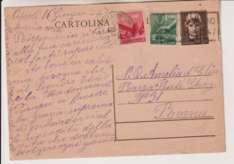 Delcampe - Cartolina Intero Postale Da 1,20 Lire+1 Lira+80 C. - Luogotenenza 16/6/1947  PER ROMA TIMBRO A TARGHETTA - Marcofilie