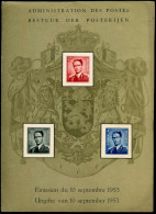 Delcampe - LX16 -- Uitgifte Van 10 September 1953 / Emission Du 10 Septembre 1953 -- Gekreukt / Petit Pli - Feuillets De Luxe [LX]
