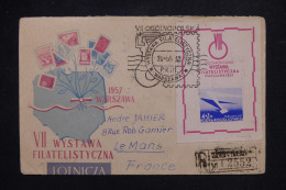 Delcampe - POLOGNE - Enveloppe FDC En Recommandé  De Varsovie En 1957 Pour La France, Compléments Avec Vignettes Au Dos  - L 181994 - FDC