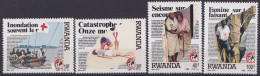 Delcampe - Rwanda 1988 Y&T 1272, 1273, 1274, 1275 Neuf ** Gomme Mate - Croix Rouge - Ungebraucht