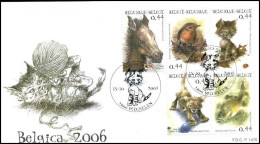 Delcampe - 3319/23 - FDC - Belgica 2006 - Wereldkampioenschap Jeugdfilateli - 2001-2010
