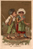 Delcampe - CHROMO AU LOUVRE NOUVEAUTES A. PARISOT A TROYES / MORGUE !  QUE BELLES MAINS QU'T'AS MA JEANNETTE - Autres & Non Classés