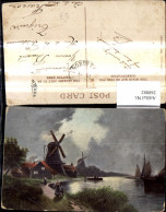 Delcampe - 268082,Künstler Ak Windmühlen Segelboot Ruderboot Landschaft - Otros & Sin Clasificación